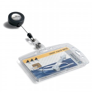 ACRYLIC SECURITY PASS HOLDER WITH BADGE REEL