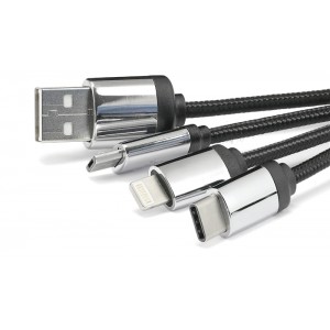 3-in-1 charging cable with LED